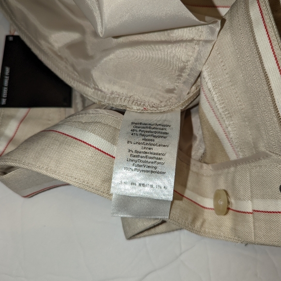 NWT DKNY Essex Ankle Pin Striped Belted High Rise Linen Stretch Business Pants - Picture 16 of 16